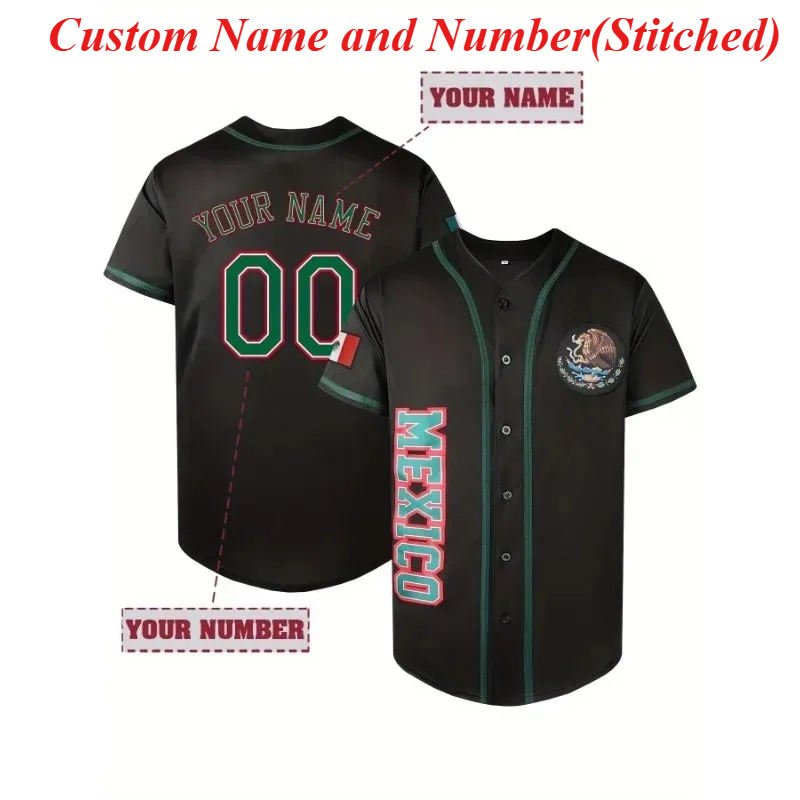 Embroidery Name Designs - Aangepaste naam en nummer Herenborduurwerk MEXICO