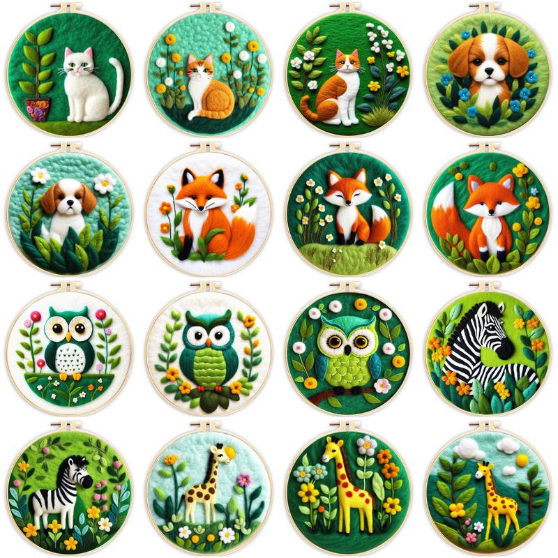 Embroidery Artwork - Chenistorie Diy Wollen Naaldvilten Schilderij Vos,
