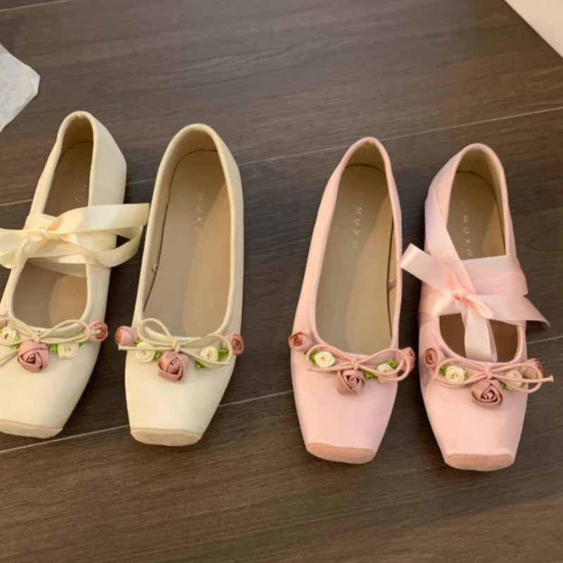 Embroidery Designer - Vrouwen Flats Boog Marie Janes Schoenen