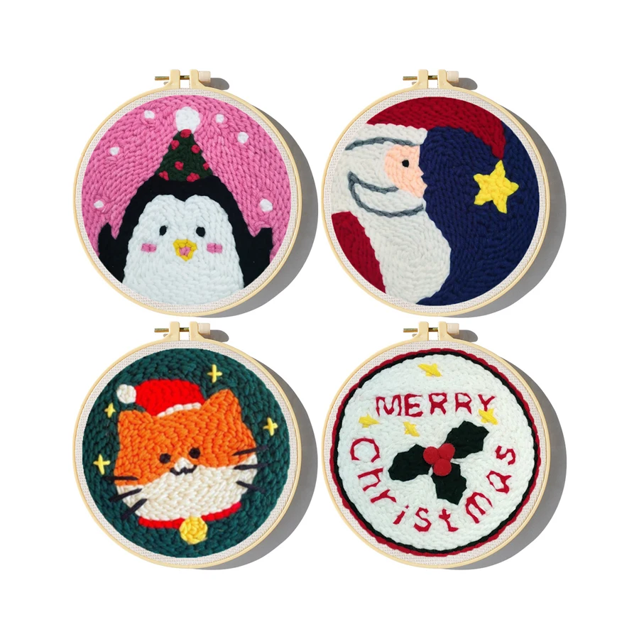 Embroidery Xmas Kits - Xmas Punch Naald Borduurwerk Kit Met