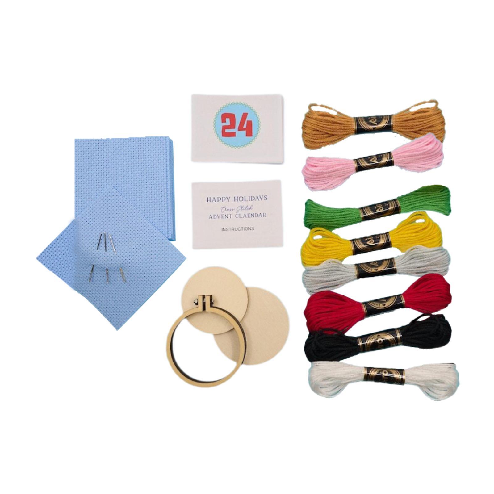 Embroidery Xmas Kits - Kerst adventskalender, kerststeekpakket, doe-het-zelf ambacht, handborduurpakket,