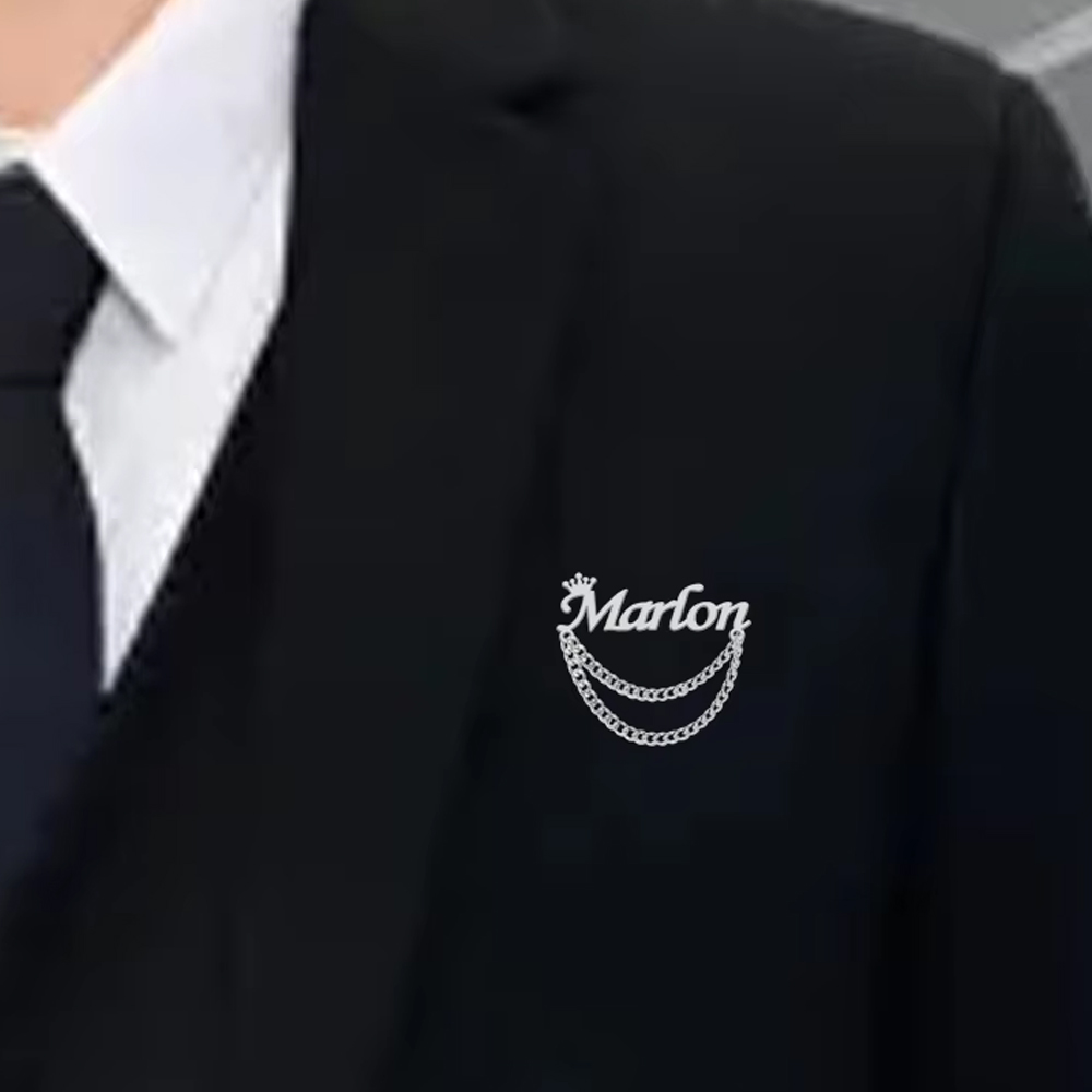 Embroidery Name - Gepersonaliseerde naam broche aangepaste kroon pinnen