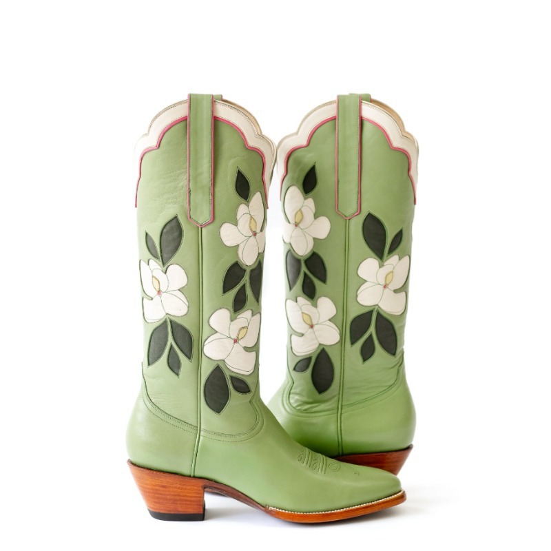 Embroidery Designer - Borduurwerk Bloemen Puntige neus PU-leer Halfhoge