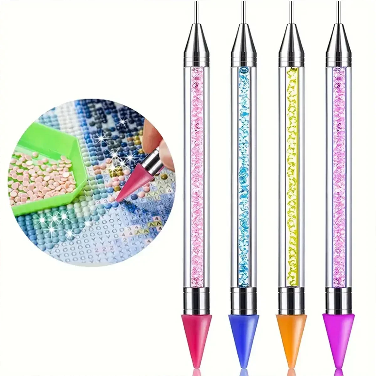 Embroidery Artwork - Wasloos diamantschildergereedschap, dubbele punt kleivrij professioneel