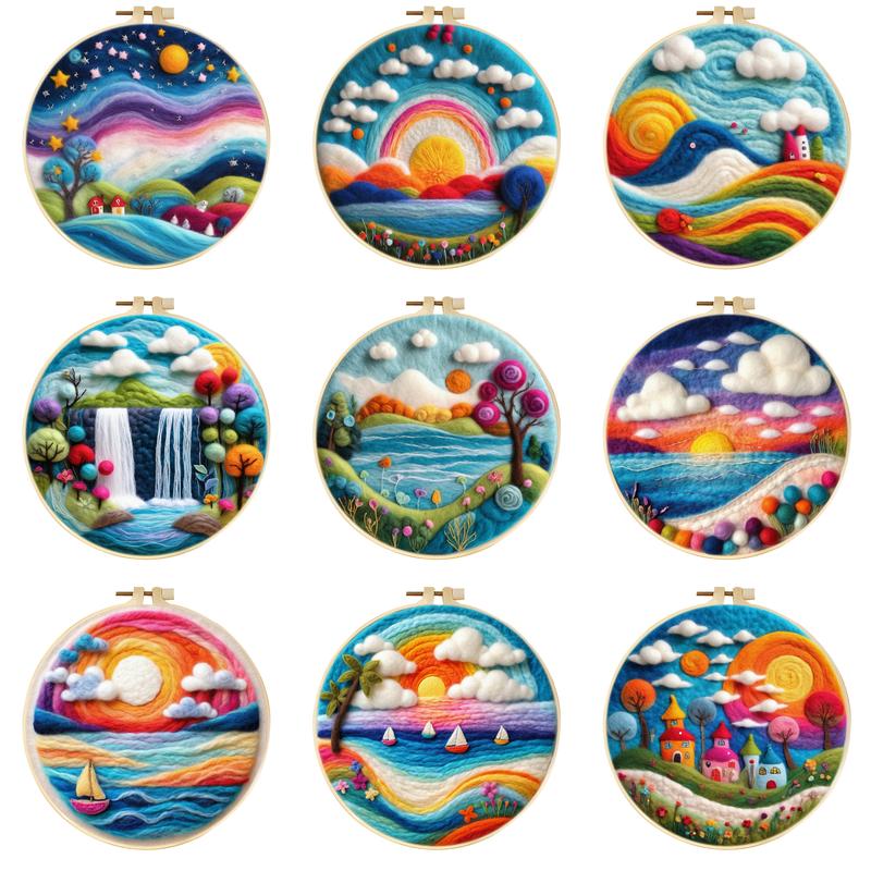 Embroidery Gift Ideas - SDOYUNO DIY wolvilt schilderij borduurpakket zomer