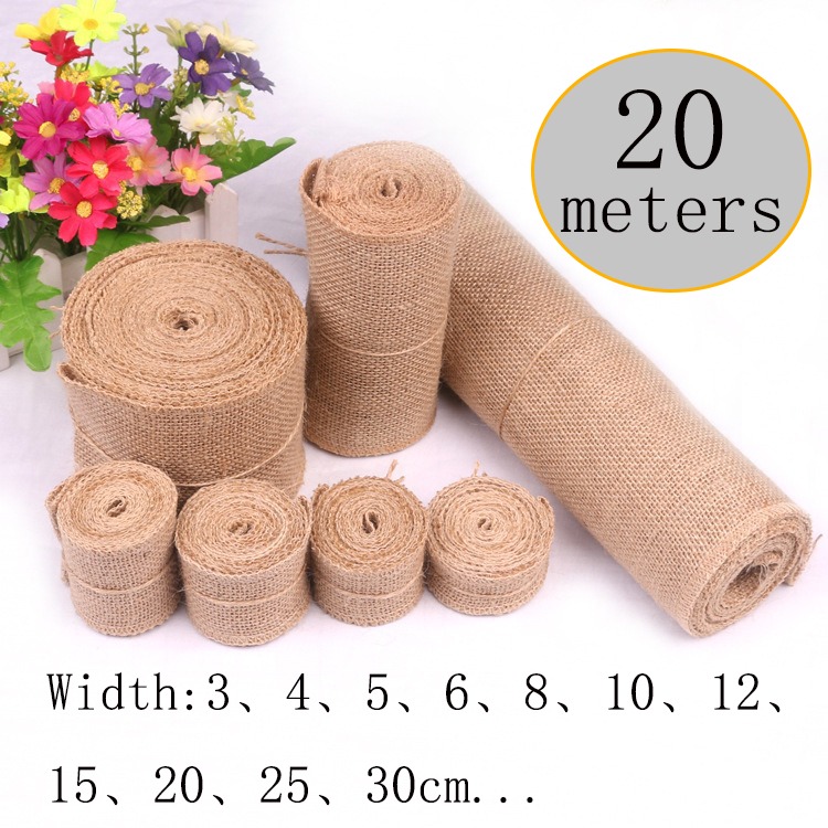 Linen Fabric Natural - 5-30CM Natuurlijke Jute Linnen Stof 20M