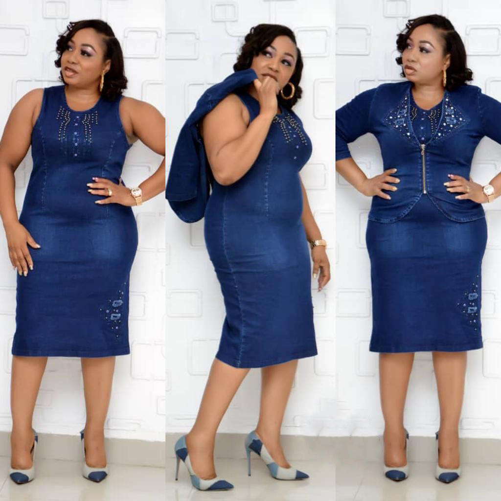 Embroidery Jacket - 2 Delige Sets Vrouwen Denim Rok