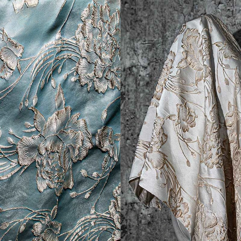 Embroidery Design 3D - Golden Rose Jacquard Relief 3D Borduren
