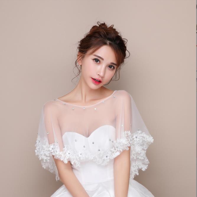 Embroidery Jacket - Sexy Witte Vrouwen Bolero Kant Mesh