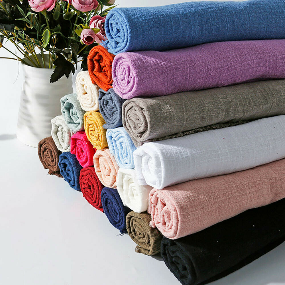 Linen Fabric Natural - Kleurrijk dun linnen katoenen crêpe slub