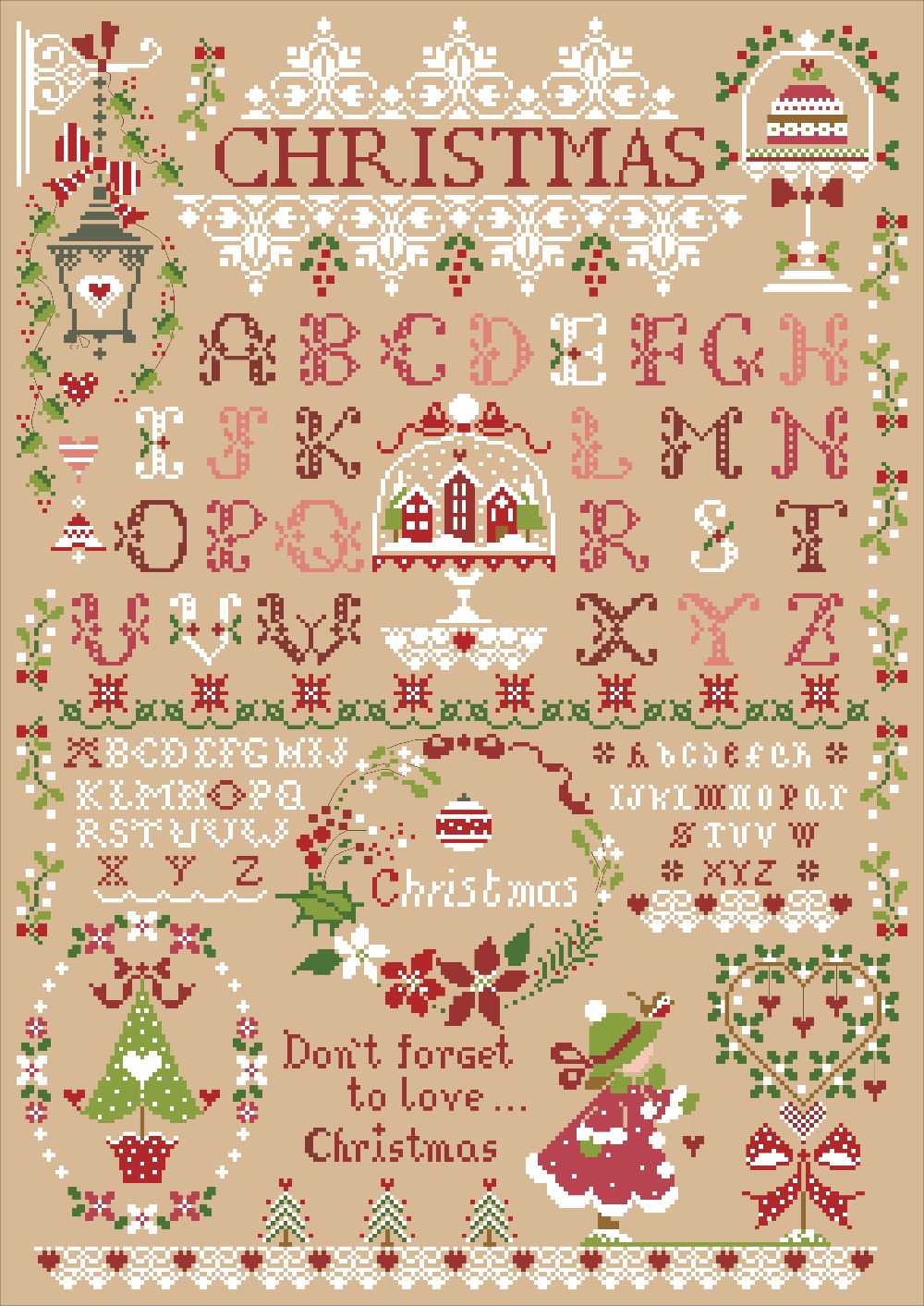 Kerst meisje telpatroon x-mas  - Embroidery Xmas Designs recensie en prijs