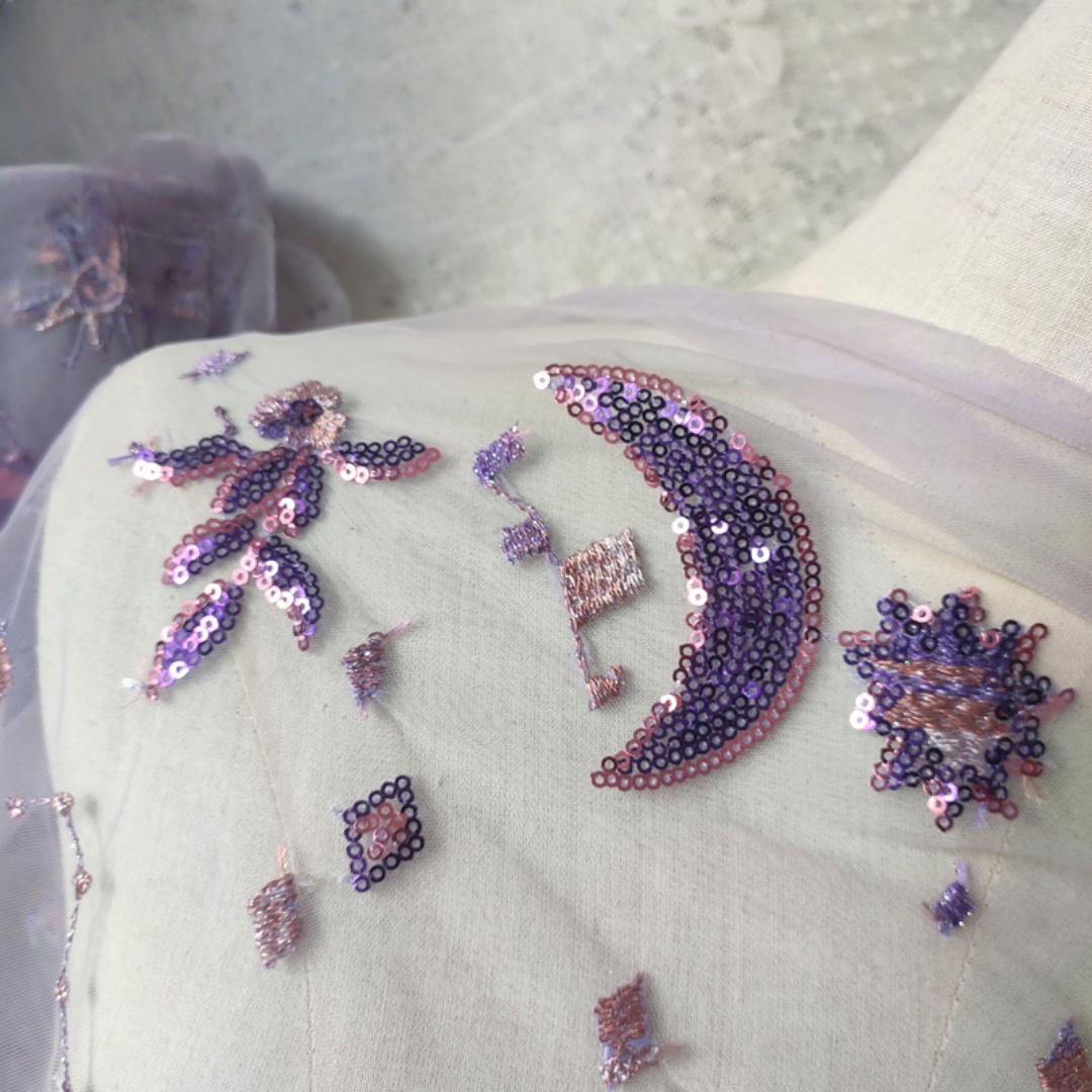 0,5 meter paarse breedte 55,11 - Embroidery Net Fabric recensie en prijs