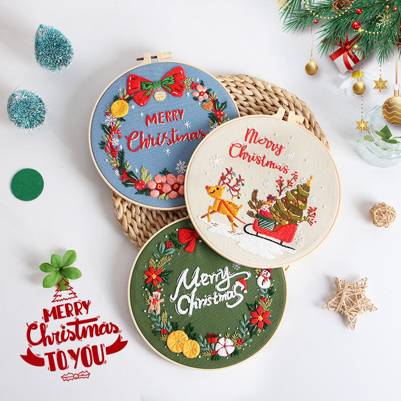 Vrolijk Kerstfeest Diy Borduur - Embroidery Xmas Kits recensie en prijs