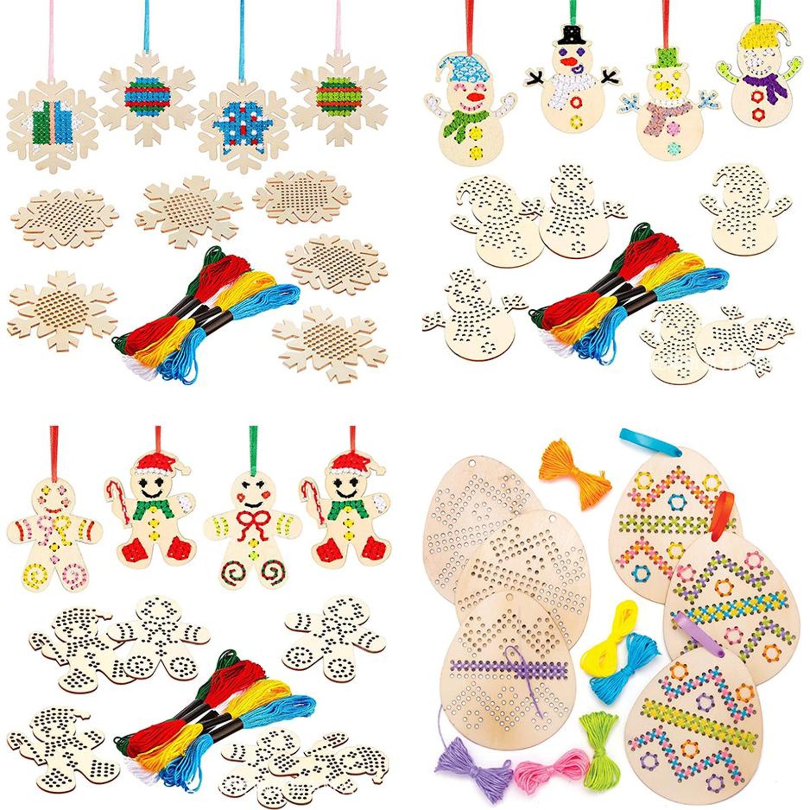 Kruissteek hangende hanger paa - Embroidery Xmas Kits recensie en prijs