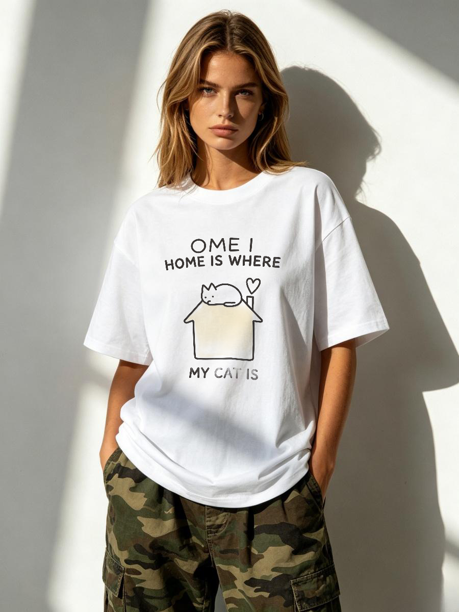 Basic T-shirt Dames Modaal Kat - Embroidery University recensie en prijs