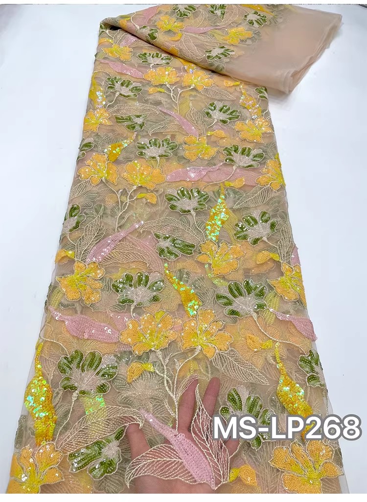 1yard luxe dubbele kleur kraal - Embroidery Net Fabric recensie en prijs