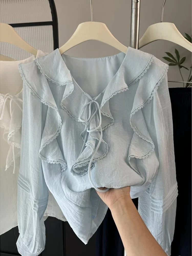 Franse V-hals chique blouse me - Embroidery Origin recensie en prijs